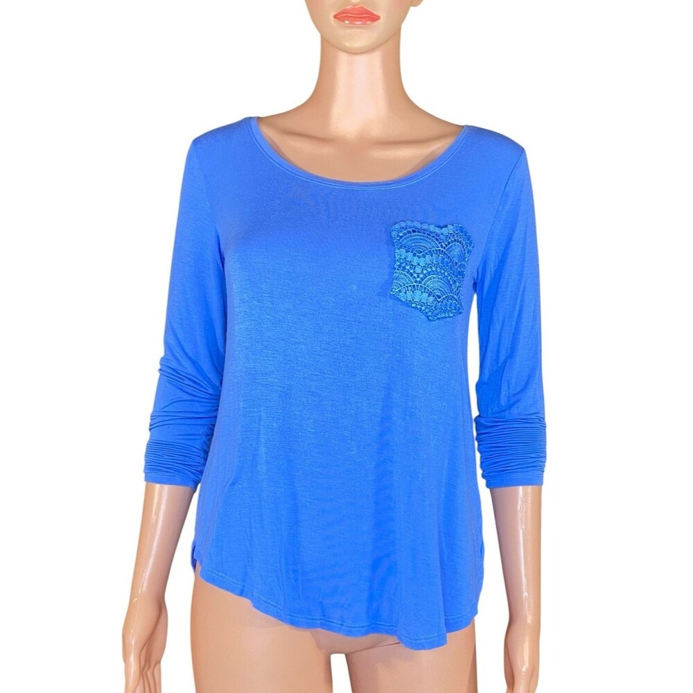 SO Scoop Neck Lounge Wear Long Sleeve Lace Pocket Lightweight Size XS
